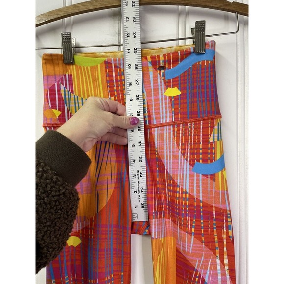 WITH Peloton X Monica Ahanonu High Waist Ankle Leggings in Red Multi Size Small - Picture 7 of 12
